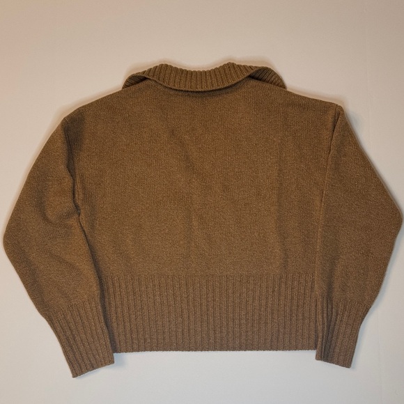 Reformation Beckie Cashmere Collared Sweater Tan Camel Small - Picture 5 of 5